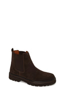 Male Brown Suede Casual Chelsea Boots | Derimod