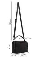 Woman Gray Long-Strap Suede Crossbody Bag | Derimod