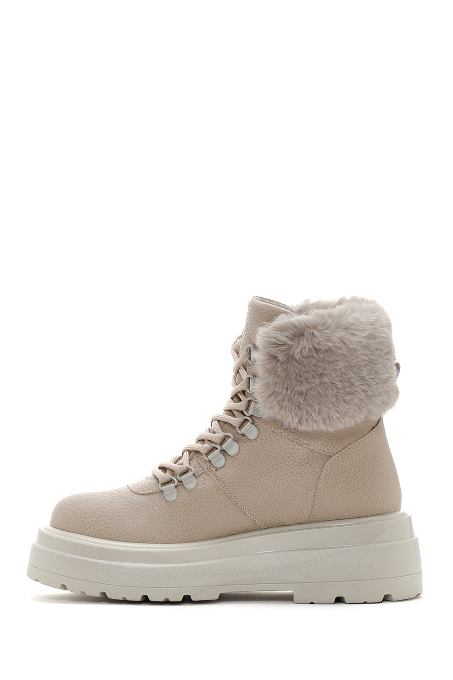 Women's Beige Thick Soled Casual Boots