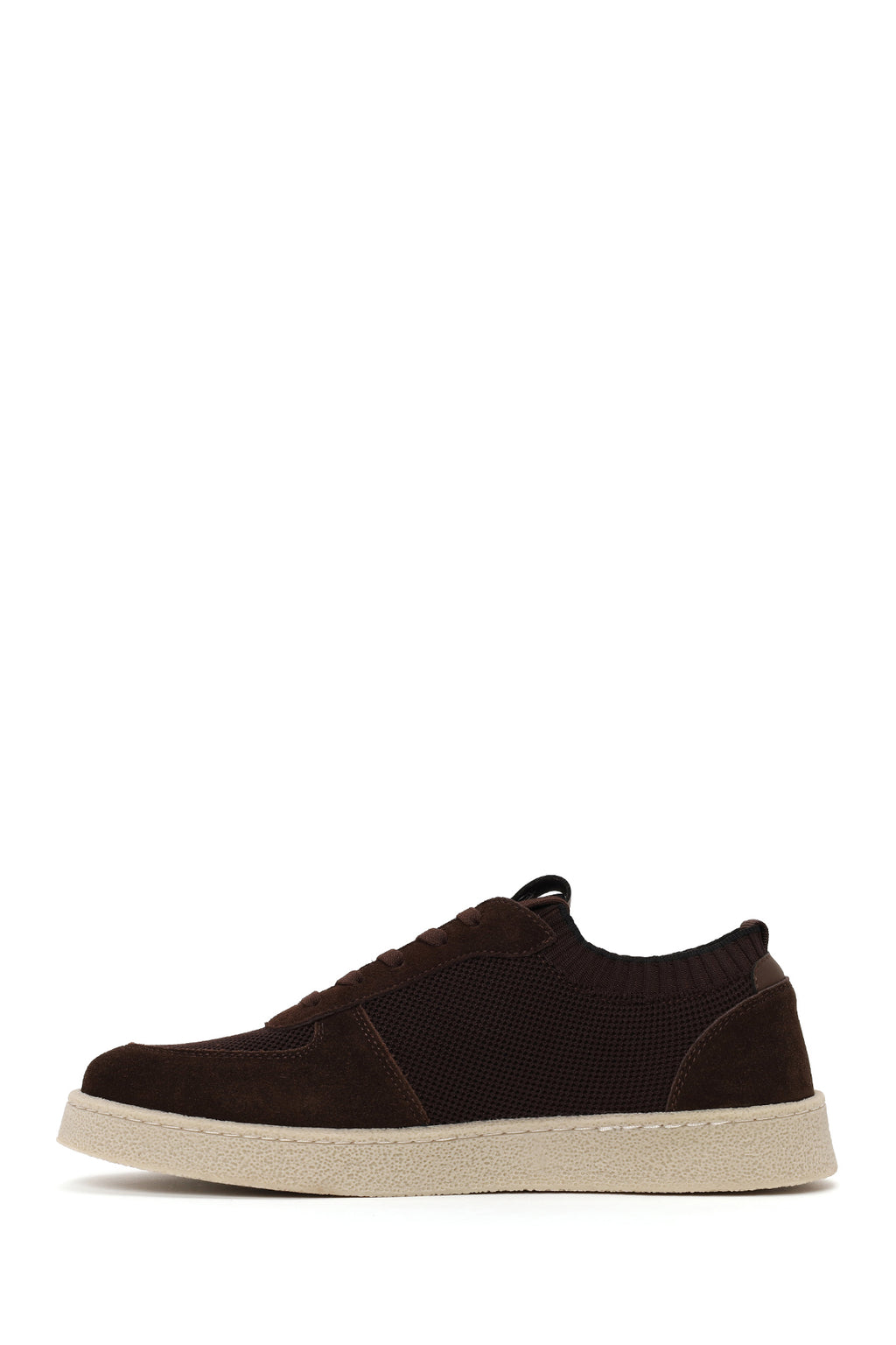 Erkek Kahverengi Bağcıklı Süet Deri Sneaker