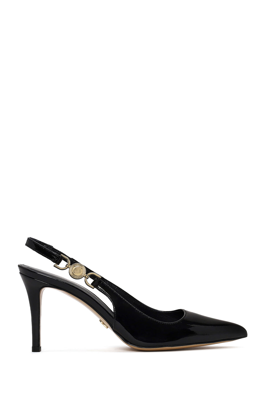 Woman Black Backless Thin Heeled Patent Leather Leather Shoes AF110001DR | Derimod