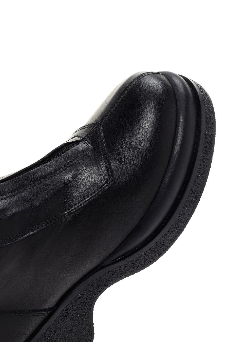Women's Black Thick Soled Zippered Leather Classic Boots