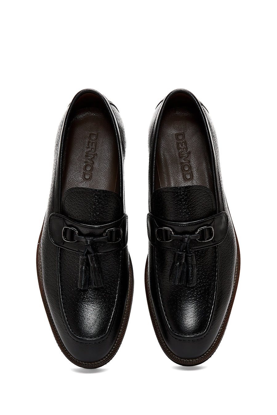 Erkek Siyah Deri Baskılı Casual Loafer