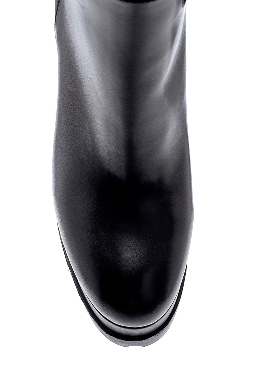 Women's Leather Platform Heeled Boots