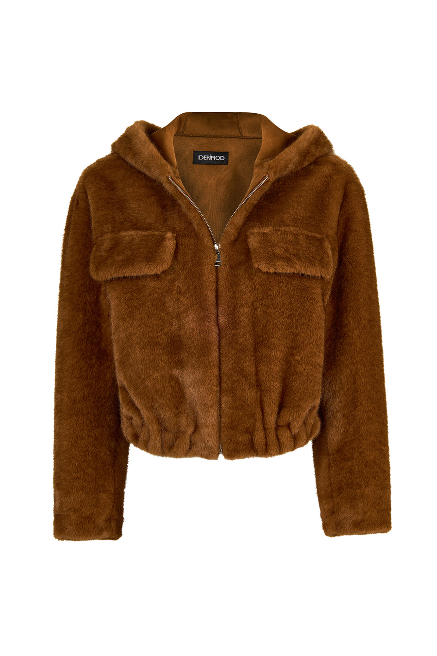 Arosa Kadın Camel Kapüşonlu Oversize Teddy Mont