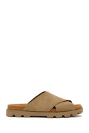 Camper Men's Brown Brutus Leather Slippers | Derimod
