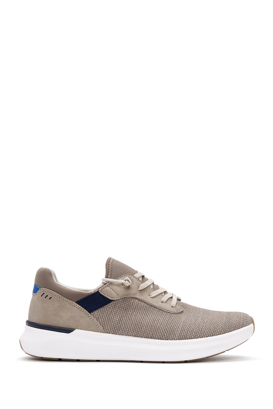 Derimod Zero Erkek Bej Bağcıklı Kalın Tabanlı Kumaş Sneaker 24SFD69406F | Derimod