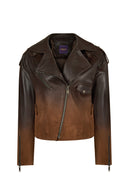 Soho Woman Brown Short Oversize Biker Suede Jacket | Derimod