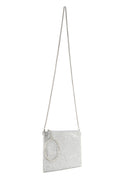Woman Silver Chain-Strap Rhinestone Evening Bag | Derimod
