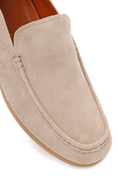 Male Beige Suede Leather Loafer | Derimod