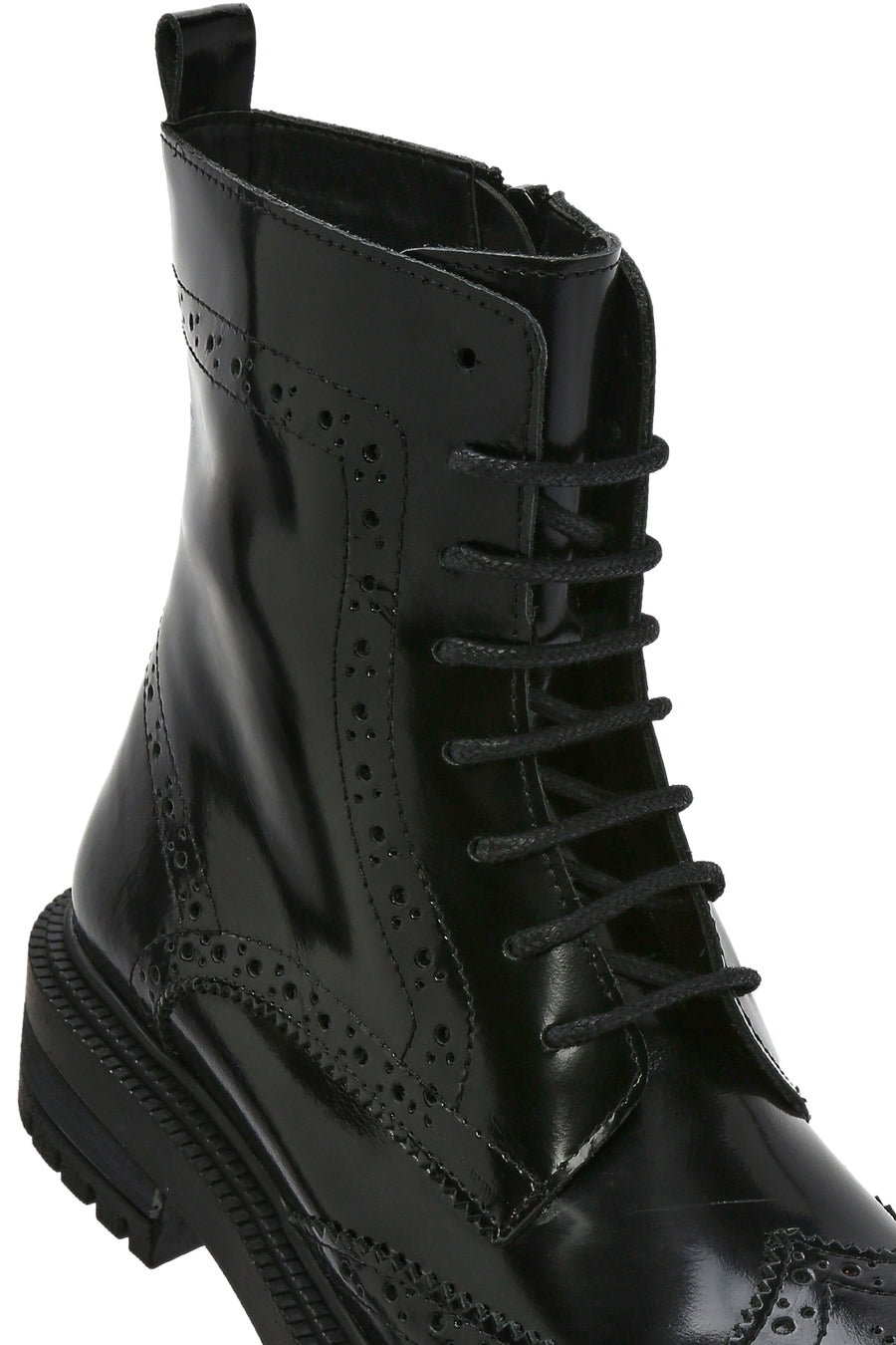 Women's Black Zippered Leather Boots