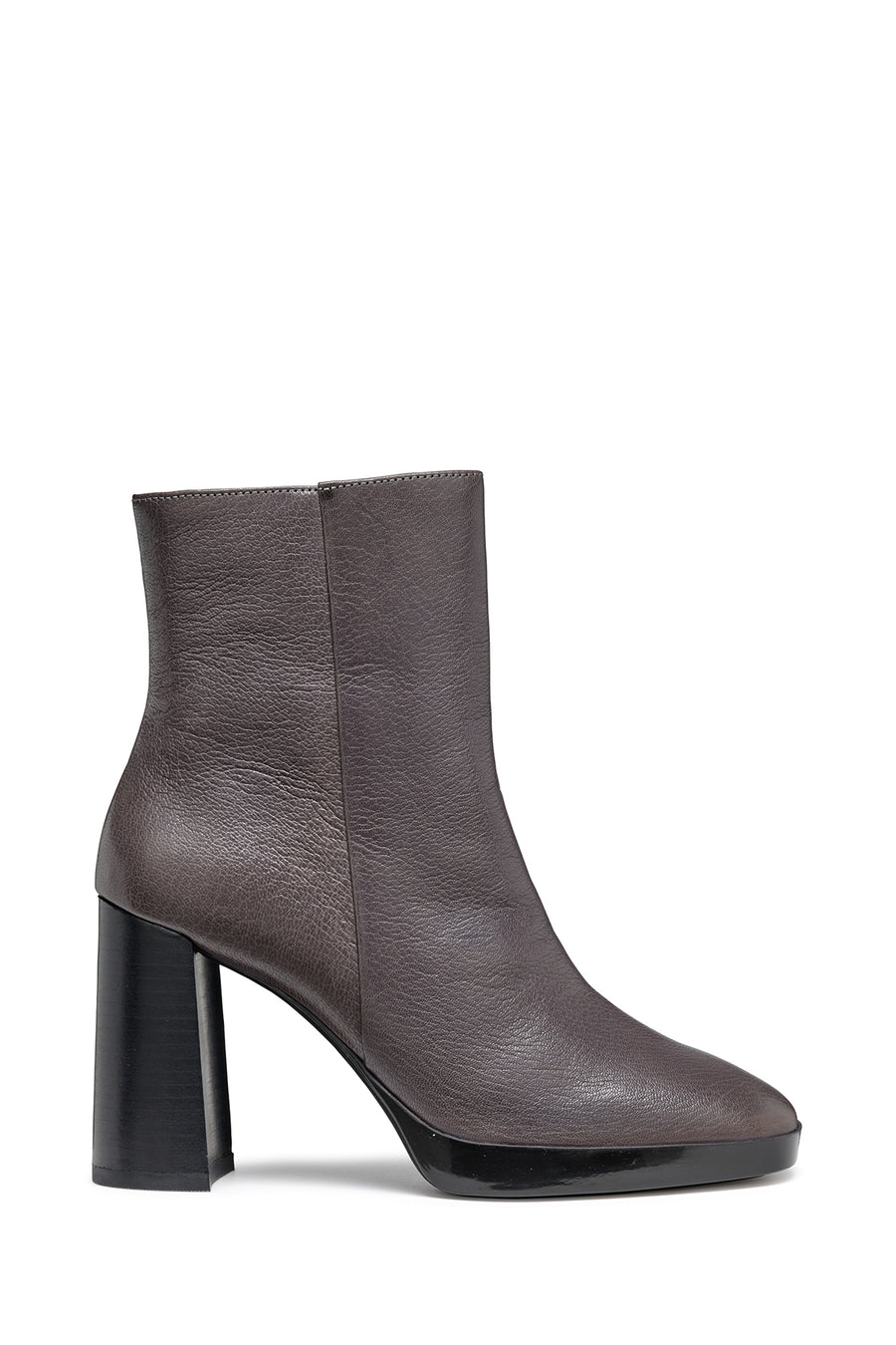 Geox Women's Grey Teulada Zippered Thick Heel Leather Boots D36VLC000TCC1115 | Derimod