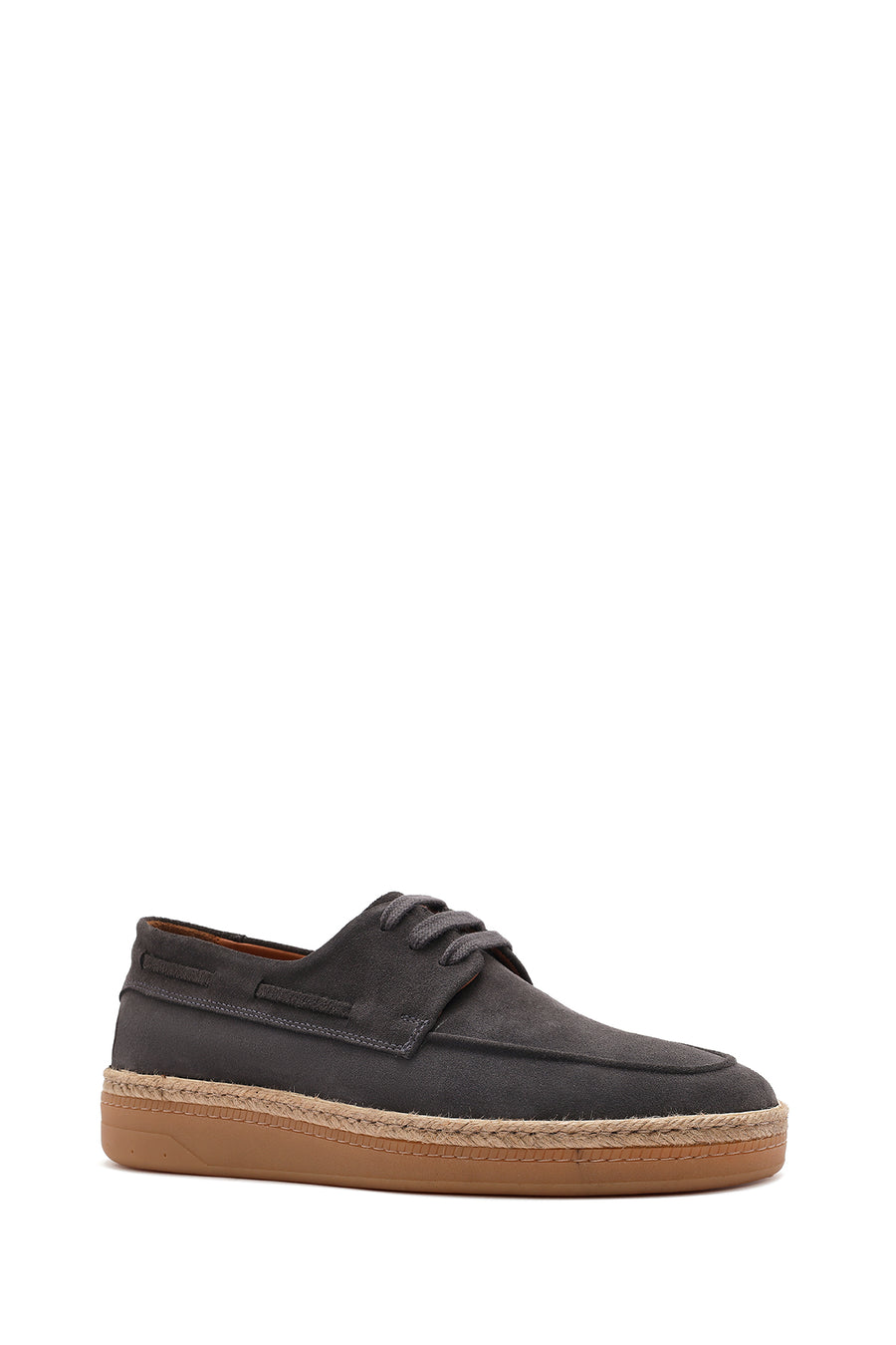 Men's Gray Lace-up Suede Leather Casual Shoes