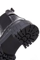 Women's Black Thick Heeled Leather Chelsea Boots | Derimod