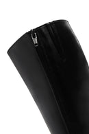 Women's Black Zippered Thin Heeled Leather Boots | Derimod
