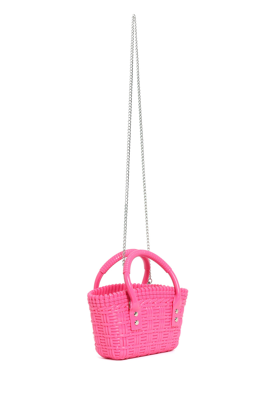 Women's Pink Long Strap Mini Jelly Handbag