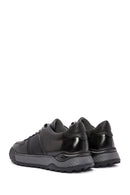 Erkek Siyah Bağcıklı Deri Casual Sneaker | Derimod