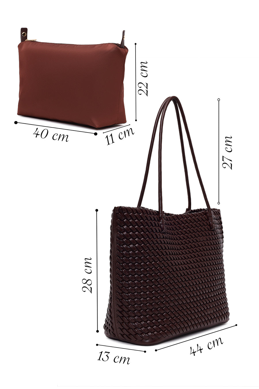 Woman Brown Braided Shoulder Bag