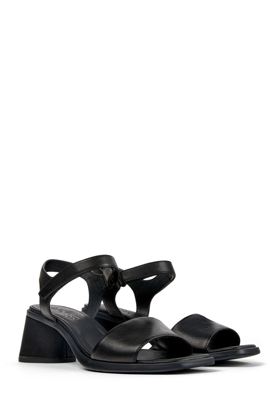 Camper Women's Black Kiara Thick Heeled Leather Sandals