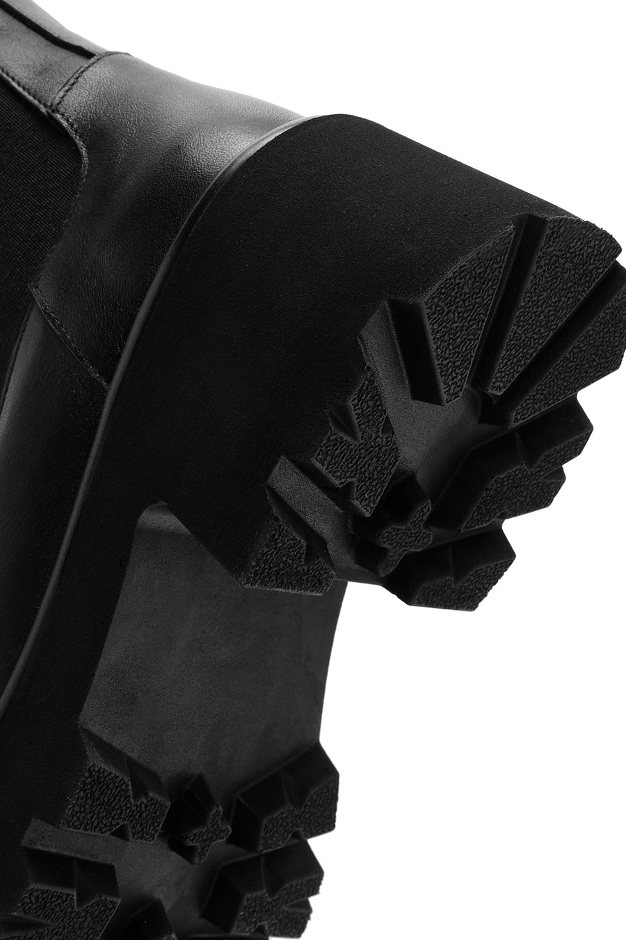 Women's Black Chain Detail Leather Chelsea Boots