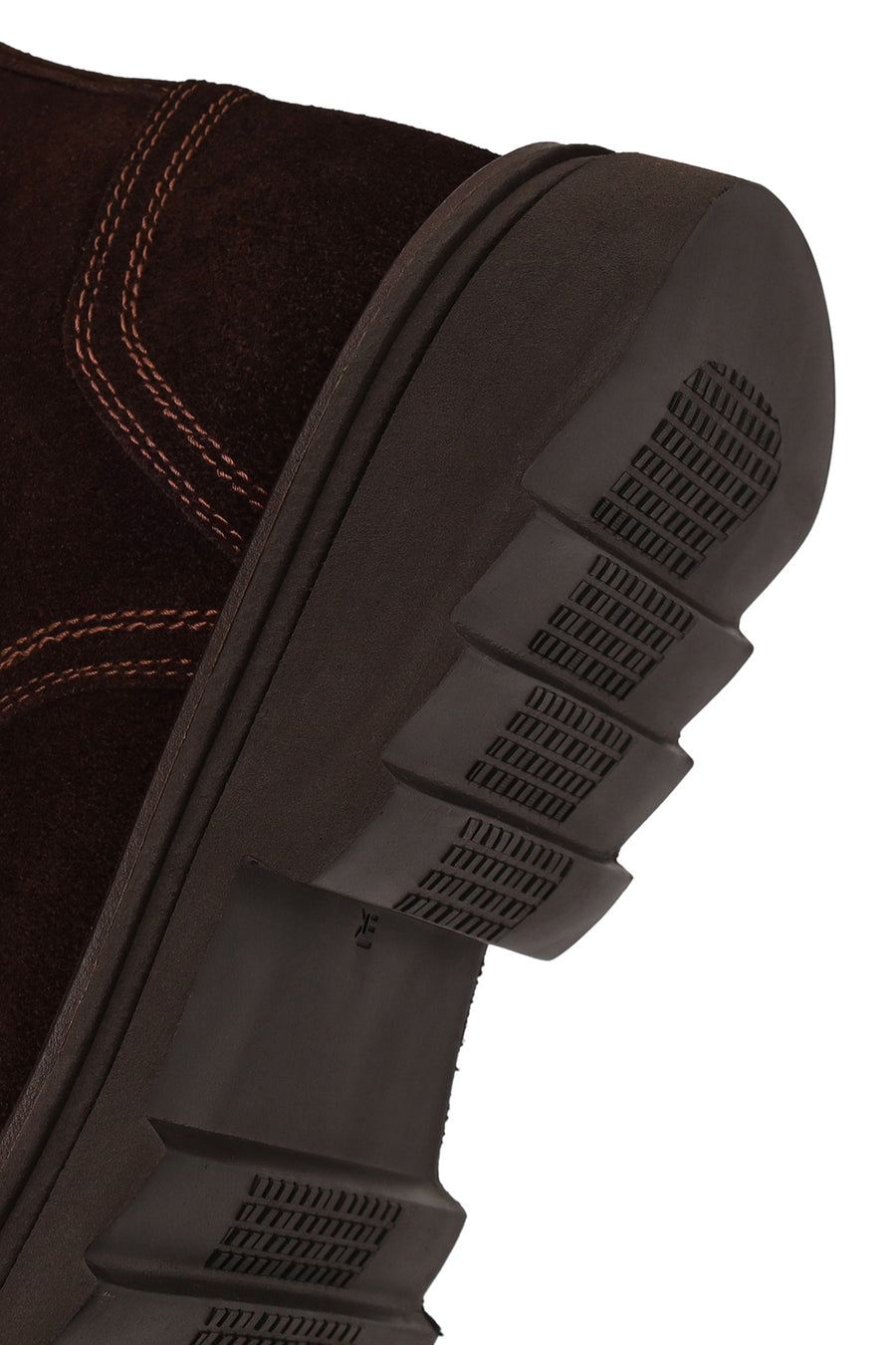 Male Brown Lace-Up Zip Closure Thick-Soled Suede Casual Boots