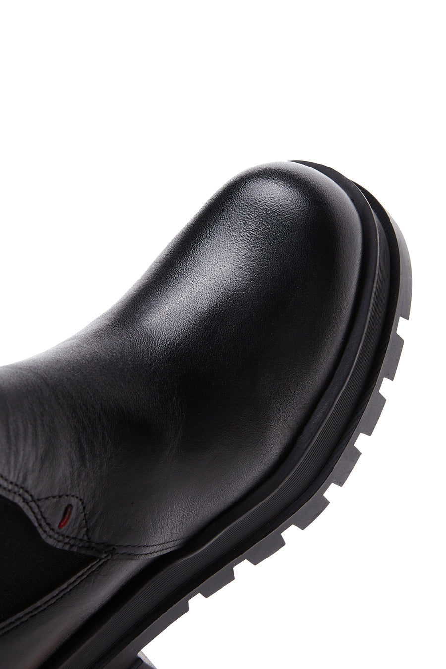 Women's Black Leather Thick Soled Chelsea Boots