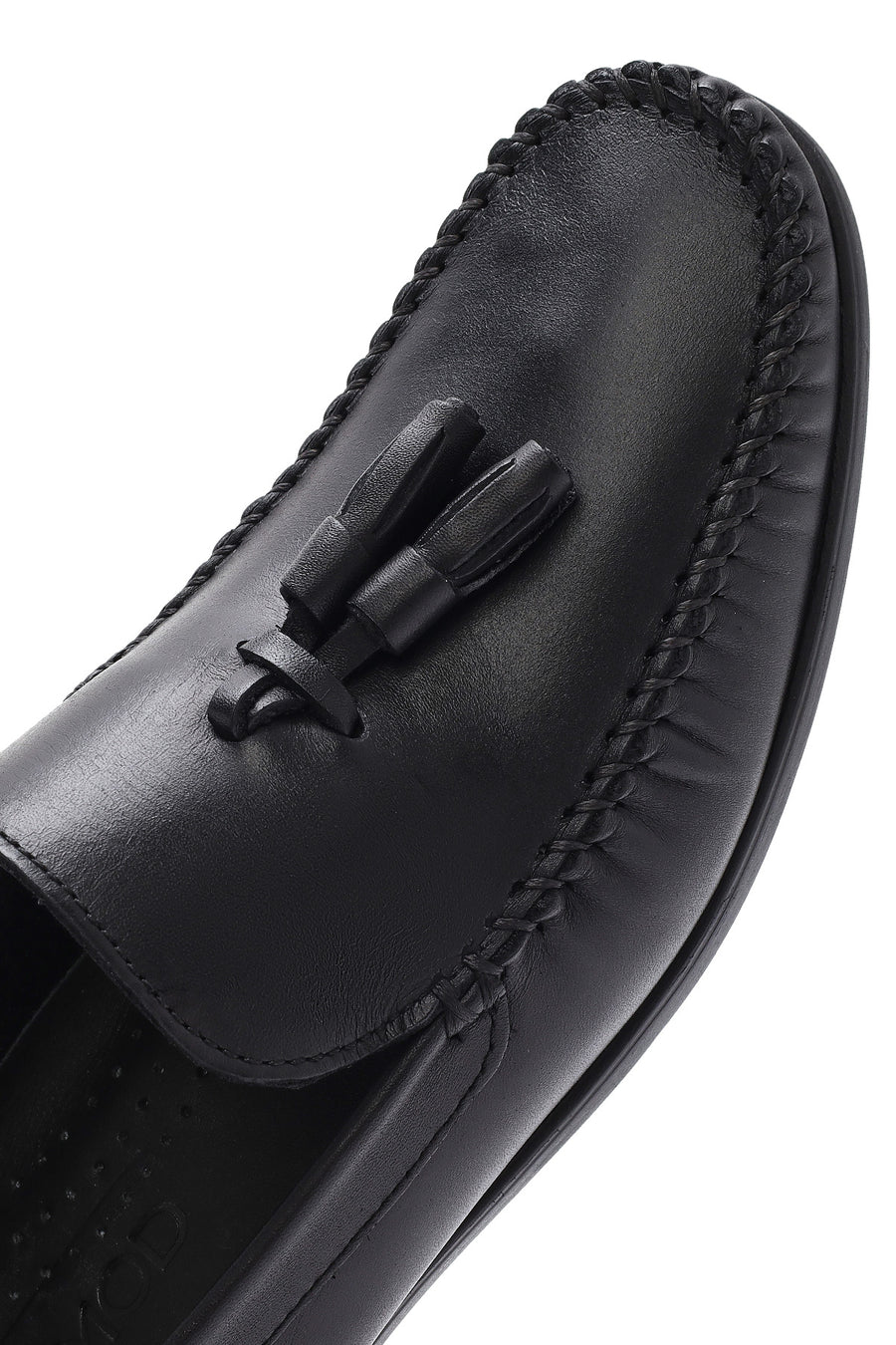 Men's Black Tasseled Leather Casual Loafer