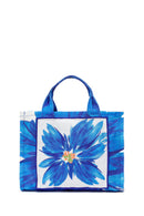 Woman Blue Long Strap Printed Shoulder Bag | Derimod
