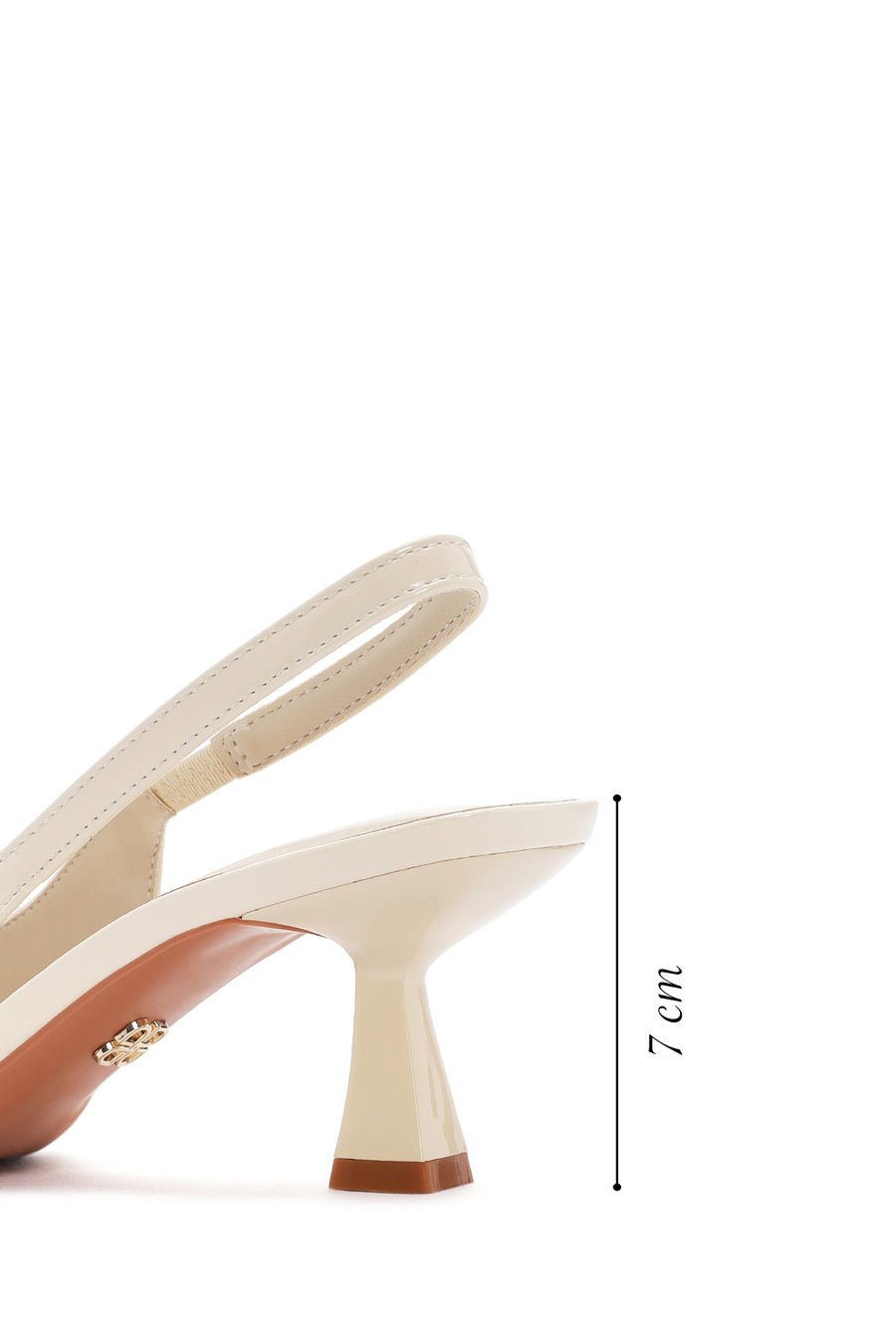 Women's Cream Open Back Thin Heeled Shoes