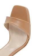 Women's Beige Ankle Strap Heel Sandals | Derimod