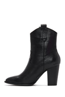 Women's Leather Heeled Cowboy Boots | Derimod