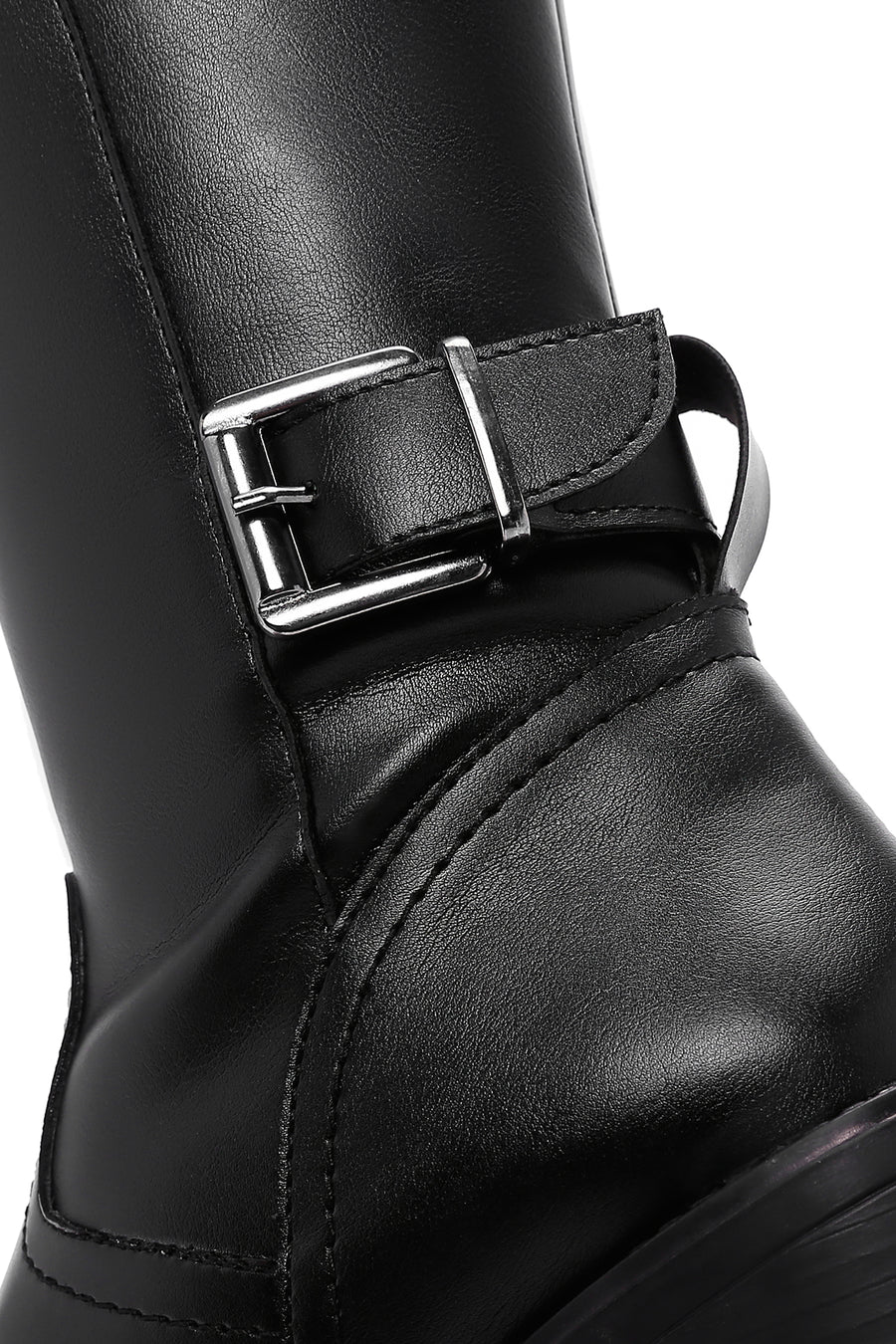 Women's Black Heeled Zippered Casual Boots