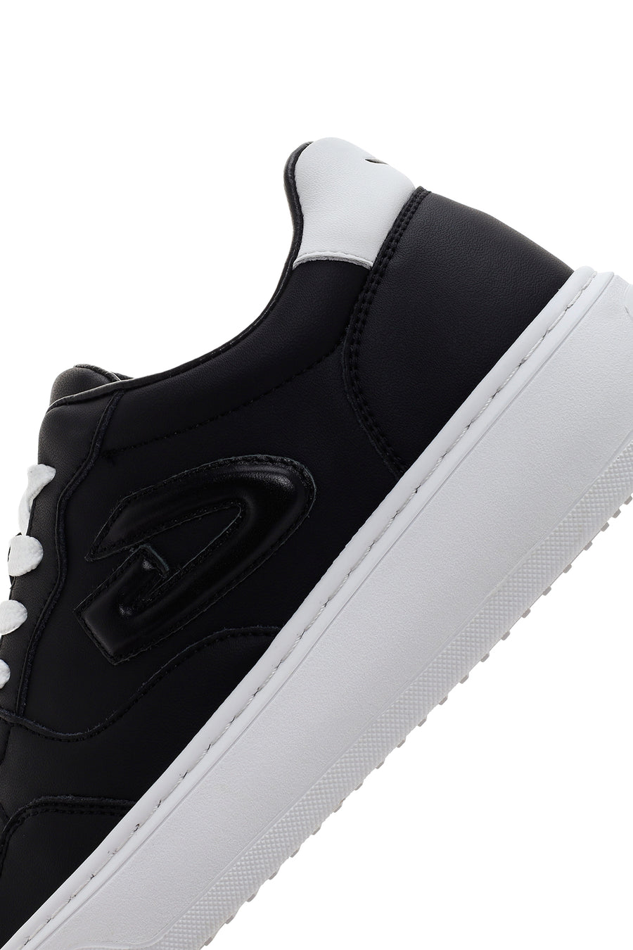 Alberto Guardiani Men's Black New Era Thick Soled Leather Sneaker
