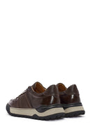 Erkek Kahverengi Bağcıklı Deri Casual Sneaker | Derimod