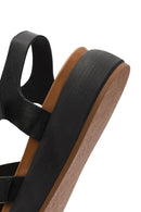 Women's Black Buckled Thick Soled Leather Sandals | Derimod