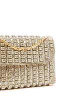 Women's Gold Chain Strap Embellished Evening Bag | Derimod