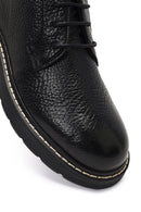 Men's Black Lace-Up Zipper Leather Casual Boot | Derimod
