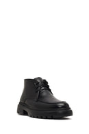 Men's Black Lace-Up Thick-Soled Leather Casual Boot | Derimod