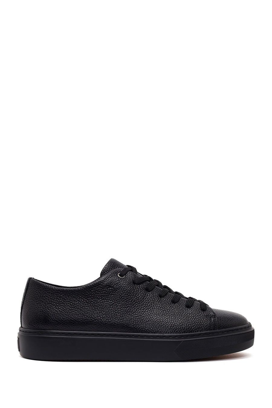 Erkek Siyah Bağcıklı Deri Sneaker WM740020DF | Derimod