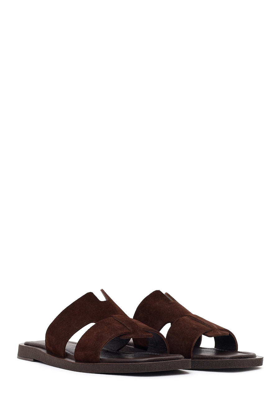 Women's Brown Suede Leather Slippers