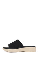Woman Black Chunky-Soled Patterned Comfort Slippers | Derimod