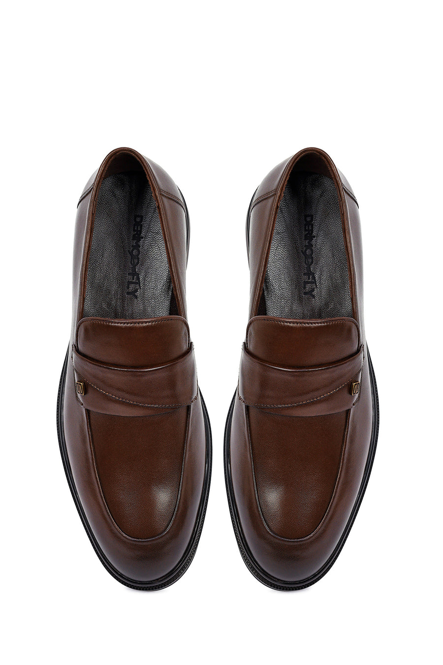 Erkek Kahverengi Deri Klasik Loafer