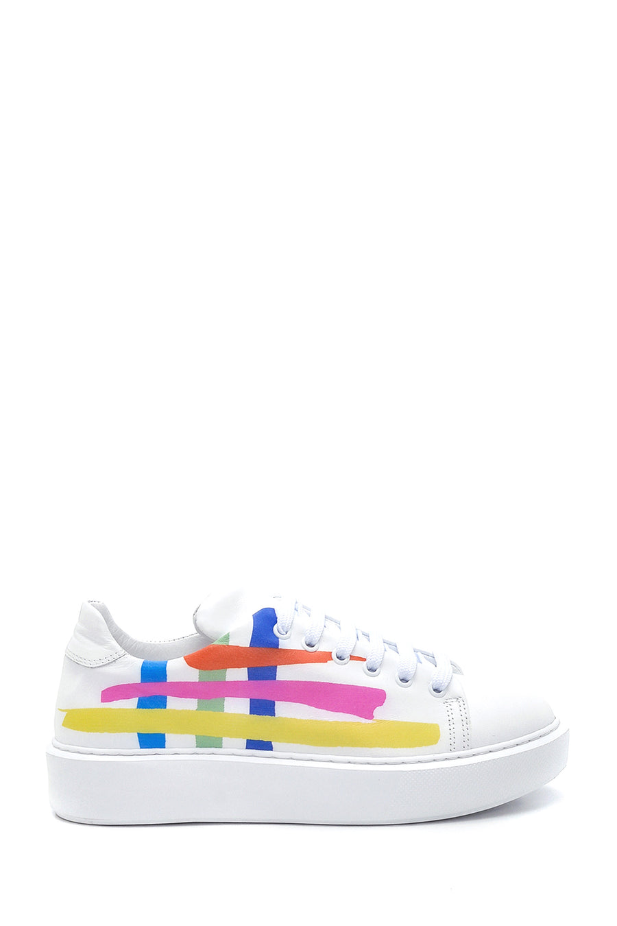Women's Leather Colored Stripe Sneaker 22SFD132518 | Derimod