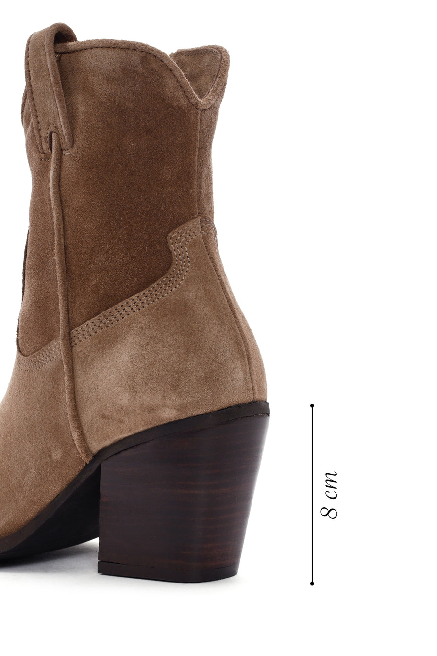 Women's Tan Zippered Suede Leather Cowboy Boots