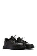 Men's Black Lace-up Leather Sneaker | Derimod