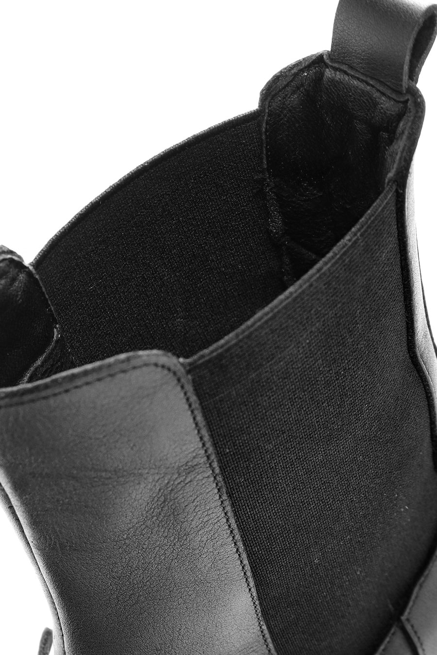 Women's Black Chain Detail Leather Chelsea Boots