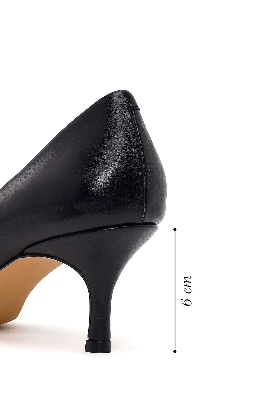 Kadın Siyah İnce Topuklu Deri Stiletto