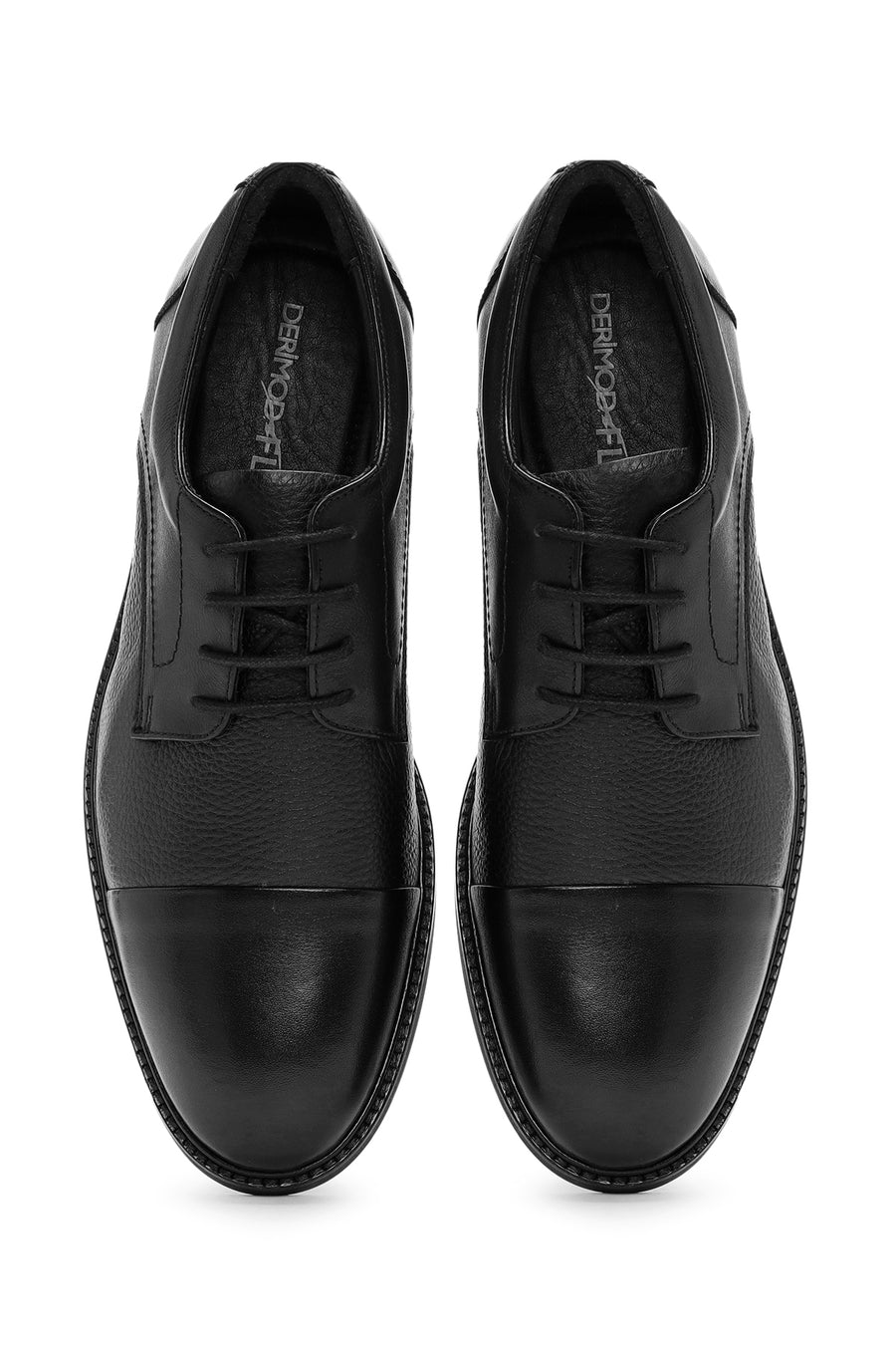 Men's Black Laced Leather Classic Shoes