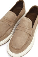 Men's Beige Suede Leather Casual Loafer | Derimod