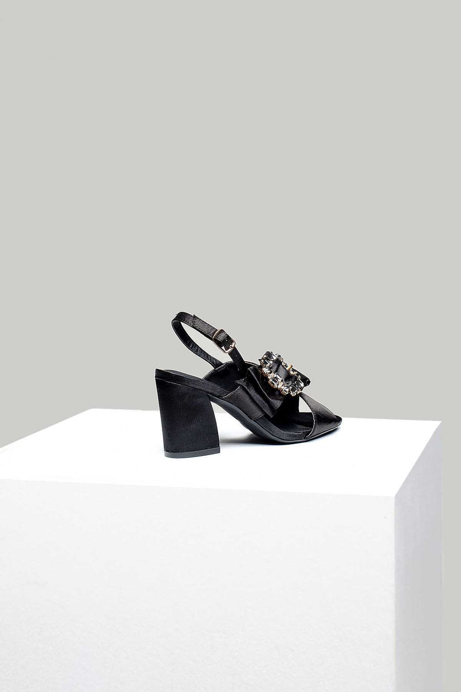 Women's Black Faux Leather Sandals